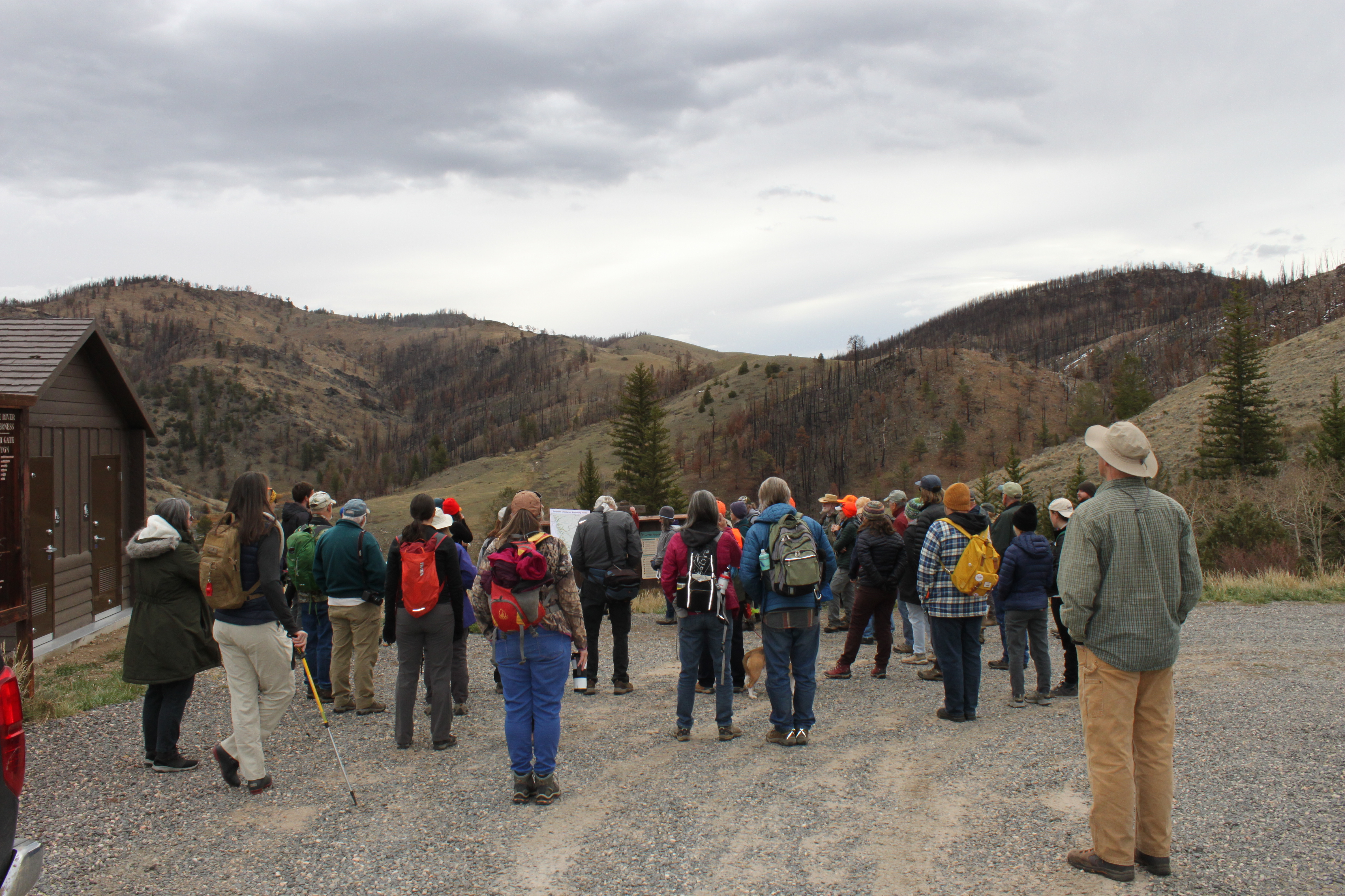 Image of Mullen fire hike participlants