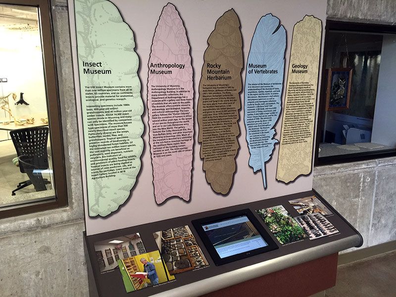 Photo of a display about the different museums and collections 