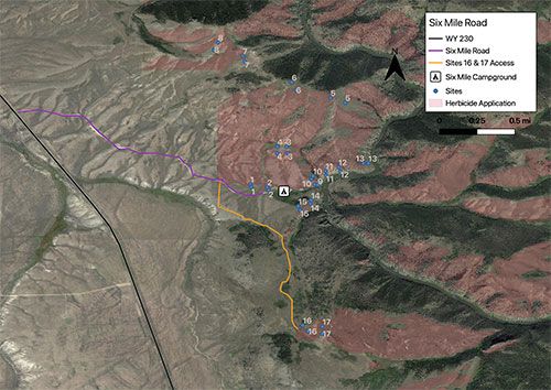 A map of the Six Mile Road site area.