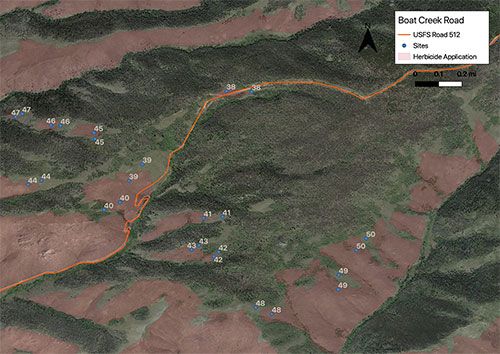 A map of the Six Mile Road site area.