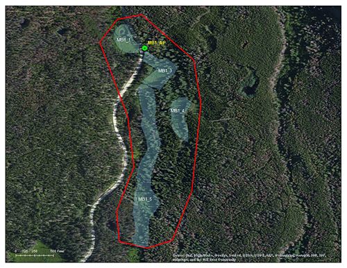 Map of Hanging Ponds catchment